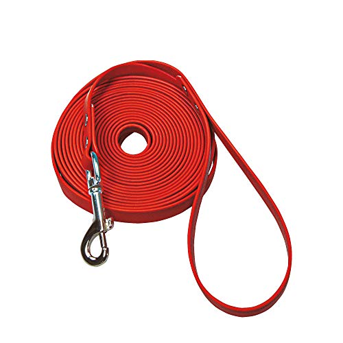 Schecker Biothane Schleppleine rot Fährtenleine Übungssleine mit Handschlaufe 5 m / 9 mm Hundeleine von Schecker