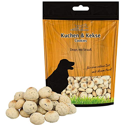 Schecker Hundekekse - 2 kg Drops mit Strauß - ideal für Spaziergänge und Training von Schecker