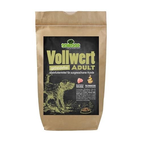 Schecker Trockenfutter - VOLLWERT Adult - getreidefreies Hundfutter - hochwertig - für empfindliche Hunde - 100% getreidefrei - 12 kg Schecker Trockenfutter - VOLLWERT Adult - getreidefreies Hundfutter - hochwertig - für empfindliche Hunde - 100% getreidefrei - 12 kg von Schecker