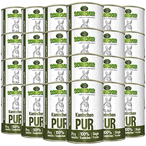 Schecker Nassfutter - Kaninchen PUR - 24 x 410 g - getreidefrei - auch für empfindliche bis sehr empfindliche Hunde Schecker Nassfutter - Kaninchen PUR - 24 x 410 g - getreidefrei - auch für empfindliche bis sehr empfindliche Hunde von Schecker