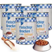 Schecker - Fleischige Brocken in Soße - Geflügel & Reis [6 x 800g] von Schecker
