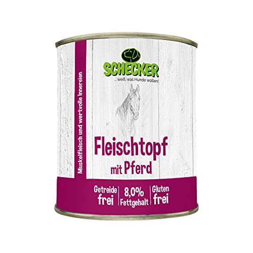 Schecker Fleischtopf mit Pferd 6x820g - getreidefrei - glutenfrei - in Deutschland herstellt von Schecker