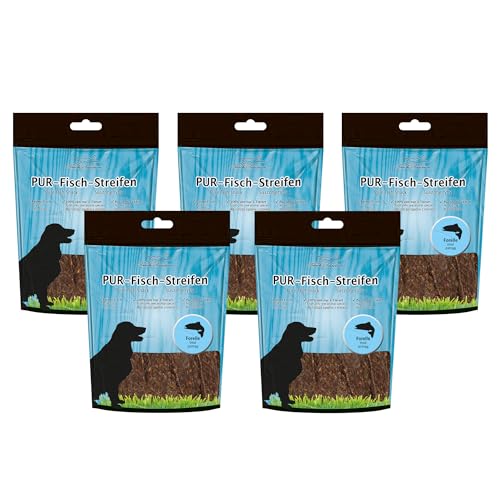 Schecker Hundefutter - Pur Streifen Forelle - Dörrfisch - 5 x 100 g - als Barf-Ergänzung geeignet Schecker Hundefutter - Pur Streifen Forelle - Dörrfisch - 5 x 100 g - als Barf-Ergänzung geeignet von Schecker