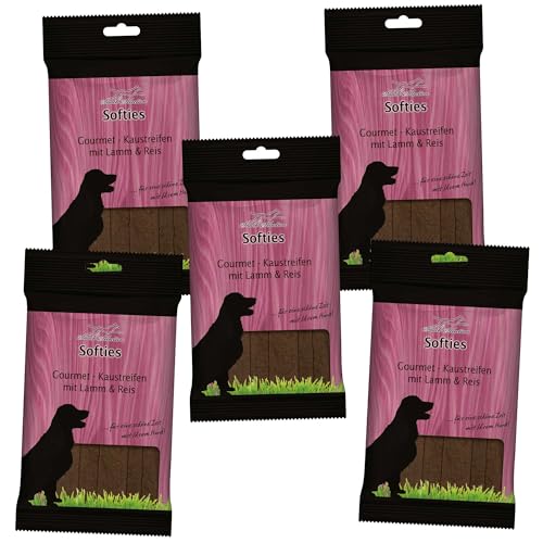 Schecker Hundesnack - Gourmet Kaustreifen mit Lamm und Reis - Jerky - Dörrfleisch leicht teilbar 5X 200g von Schecker
