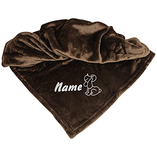 Schecker Mikrofaserdecke Premium 1Stück 150 cm x 95 cm Hund mit Name Braun Schecker Mikrofaserdecke Premium 1Stück 150 cm x 95 cm Hund mit Name Braun von Schecker