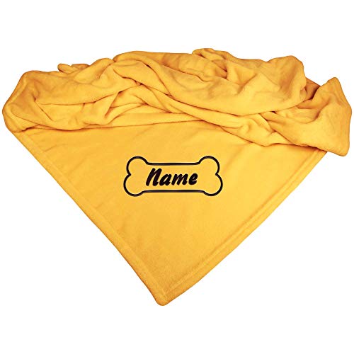 Schecker Mikrofaserdecke Premium 1Stück 150 cm x 95 cm - Knochen mit Name - Gelb Schecker Mikrofaserdecke Premium 1Stück 150 cm x 95 cm - Knochen mit Name - Gelb von Schecker