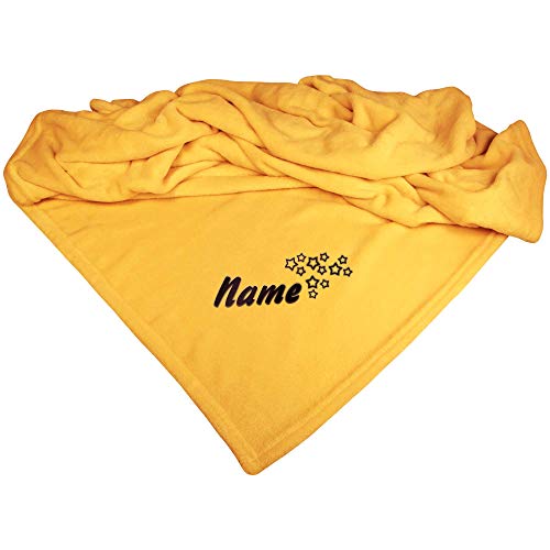 Schecker Mikrofaserdecke Premium 1Stück 150 cm x 95 cm Sterne mit Name Gelb Schecker Mikrofaserdecke Premium 1Stück 150 cm x 95 cm Sterne mit Name Gelb von Schecker