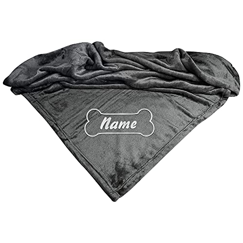 Schecker Mikrofaserdecke Premium Knochen mit Name anthrazit Schecker Mikrofaserdecke Premium Knochen mit Name anthrazit von Schecker