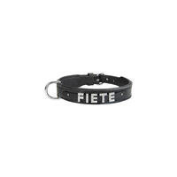 Schecker - MyName Leder-Halsband, schwarz [30 cm x 15 mm - Buchstabentyp: Kristall] von Schecker