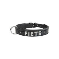 Schecker - MyName Leder-Halsband, schwarz [40 cm x 20 mm - Buchstabentyp: Kristall] von Schecker