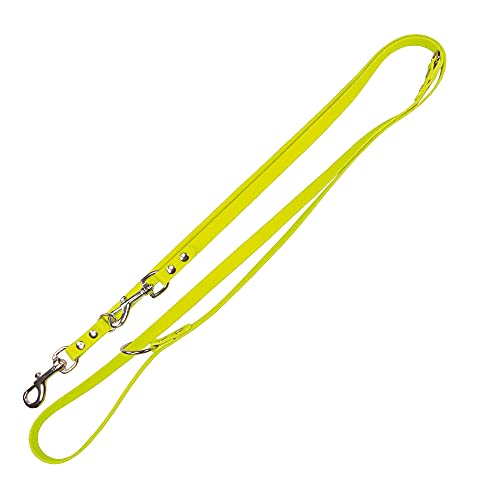 Orginal Biothane® Verlängerungsleine Hundeleine 3 Fach verstellbar 2,2 Meter lang 16 mm Gelb von Schecker