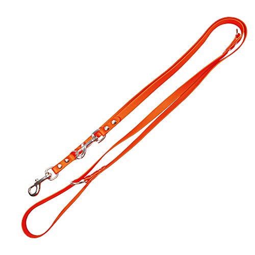 Schecker Orginal Biothane® Verlängerungsleine Hundeleine 3 Fach verstellbar 2,2 Meter lang 16mm Orange von Schecker
