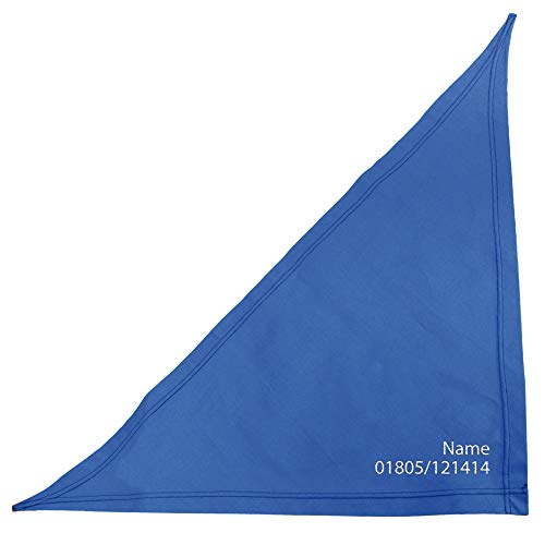 Schecker Royalblau 65cm Besticktes Hundehalstuch - Bandana Bestickt mit dem Hundenamen und Tel. Nr. - hochwertig - waschbar - individuell Schecker Royalblau 65cm Besticktes Hundehalstuch - Bandana Bestickt mit dem Hundenamen und Tel. Nr. - hochwertig - waschbar - individuell von Schecker