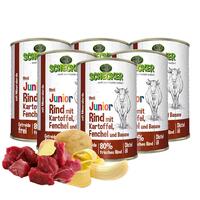 Schecker - Schecker Hundemenü - Junior Rind mit Kartoffel, Fenchel und Banane [6 x 410g] von Schecker