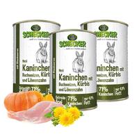 Schecker - Schecker Hundemenü - Kaninchen mit Buchweizen, Kürbis und Löwenzahn [3 x 410g] von Schecker