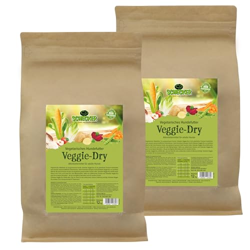 Schecker Trockenfutter für Hunde - Veggie Dry - vegetarisches Hundefutter - ideal für alle Fleisch Allergiker - 2 x 12 kg von Schecker