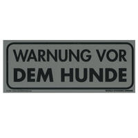 Schecker - Warnschild: "Warnung vor dem Hunde" [20 x 8 cm - Grau-Metallic] von Schecker