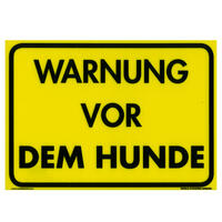 Schecker - Warnschild: "Warnung vor dem Hunde" [28 x 20 cm - Gelb] von Schecker