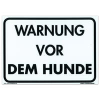 Schecker - Warnschild: "Warnung vor dem Hunde" [28 x 20 cm - Weiß] von Schecker