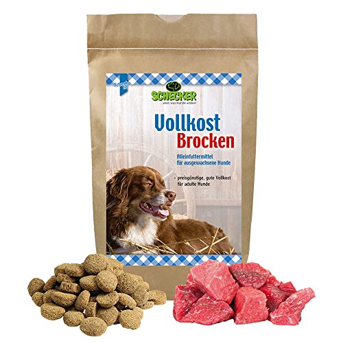 Schecker Vollkost Brocken mit Fleisch - Trockenfutter - eine leckere Vollnahrung für Jederhund 2 x 12 kg = 24 kg von Schecker