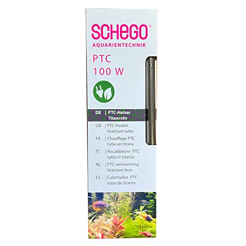 Schego PTC-Heizer Titanrohr - energieeffizienter Aquarium Heizstab - 100W von Schego