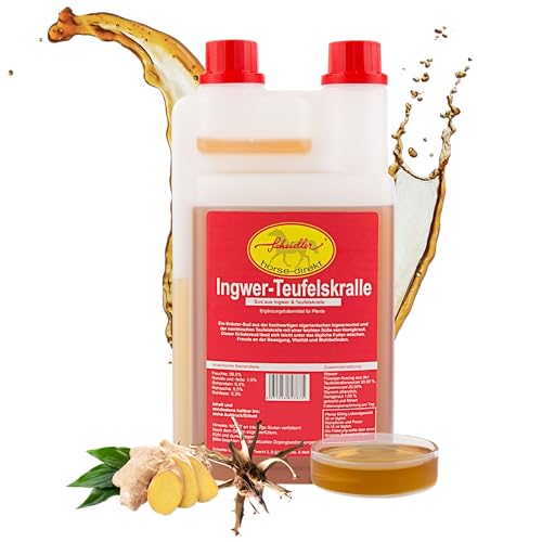 Scheidler horse-direkt Ingwer-Teufelskralle-Liquid, Gelenk Liquid für Pferde 1000ml mit Teufelskralle, flüssig - Für den Erhalt der Bewegungsfreude- die Alternative zu Pulver von Scheidler horse-direkt