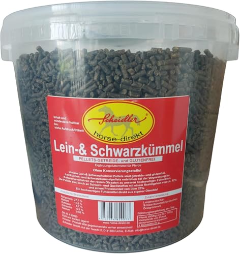 Scheidler horse-direkt Lein- u. Schwarzkümmel Pellets in einem Produkt 1500g Eimer, für Pferde Getreide- und glutenfrei und rein natürlich ohne Zusatzstoffe aus eigener Ölmühle Scheidler horse-direkt Lein- u. Schwarzkümmel Pellets in einem Produkt 1500g Eimer, für Pferde Getreide- und glutenfrei und rein natürlich ohne Zusatzstoffe aus eigener Ölmühle von Scheidler horse-direkt