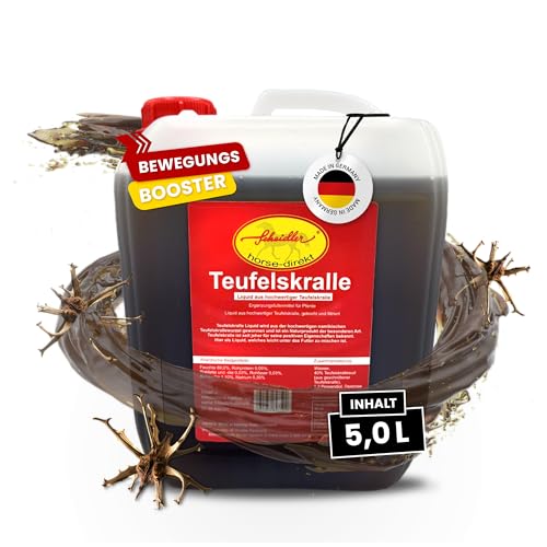 Scheidler horse-direkt Teufelskralle Liquid für Pferde 5 Liter Kanister – Flüssiger Booster für mehr Bewegungsfreude – 100% Natürliches Ergänzungsfutter – Alternativ zu Teufelskralle Pulver/Pellets von Scheidler horse-direkt