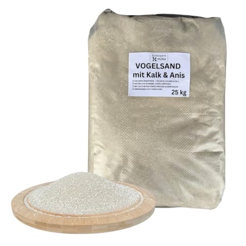 Scheipers Mühle Vogelsand mit Kalk & Anis 25 kg – Badesand für Kanarienvögel, Wellensittiche, Papagein & Hühner - natürliches, geruchsbindendes Einstreu, mit Muschelgrit zur Schnabel- & Krallenpflege Scheipers Mühle Vogelsand mit Kalk & Anis 25 kg – Badesand für Kanarienvögel, Wellensittiche, Papagein & Hühner - natürliches, geruchsbindendes Einstreu, mit Muschelgrit zur Schnabel- & Krallenpflege von Scheipers Mühle