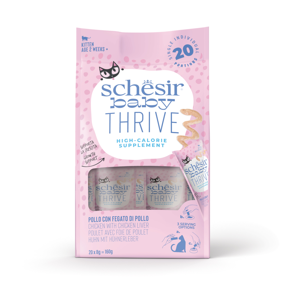Schesir Baby Thrive 20 x 8 g - Huhn mit Hühnerleber von Schesir