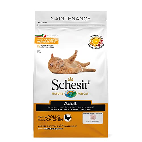 Schesir Cat Adult Maintenance Huhn, Katzenfutter trocken für erwachsene Katzen, Beutel, 1.5 kg von Schesir
