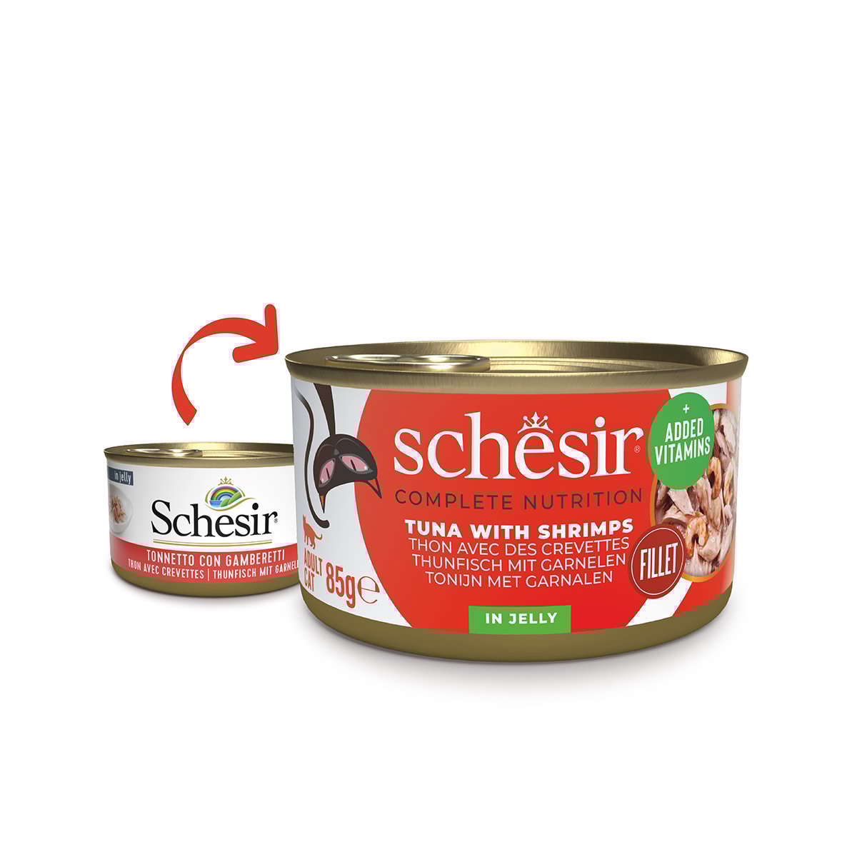Schesir Cat Complete Thunfisch mit Garnelen in Jelly 12x85 g Schesir Cat Complete Thunfisch mit Garnelen in Jelly 12x85 g von Schesir