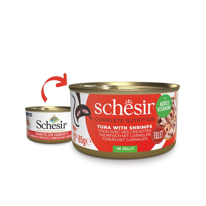 Schesir Cat Complete Thunfisch mit Garnelen in Jelly 12x85 g von Schesir