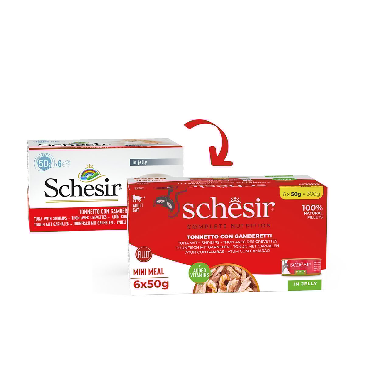 Schesir Cat Complete Thunfisch mit Garnelen in Jelly 6x50 g Schesir Cat Complete Thunfisch mit Garnelen in Jelly 6x50 g von Schesir