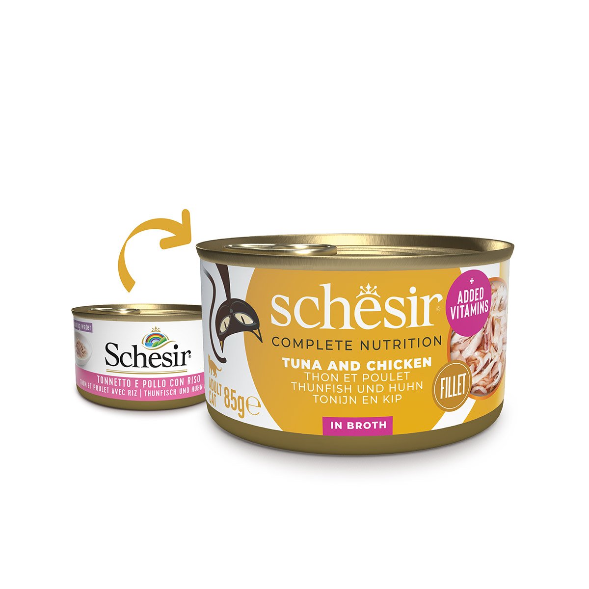 Schesir Cat Complete Thunfisch mit Huhn in Brühe 12x85 g Schesir Cat Complete Thunfisch mit Huhn in Brühe 12x85 g von Schesir
