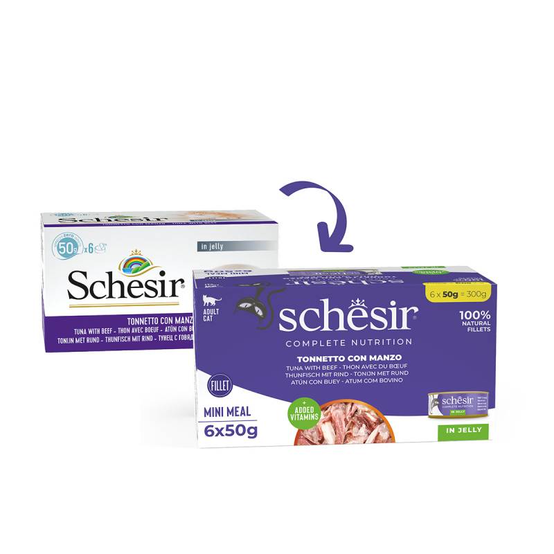 Schesir Cat Complete Thunfisch mit Rind in Jelly 6x50 g von Schesir