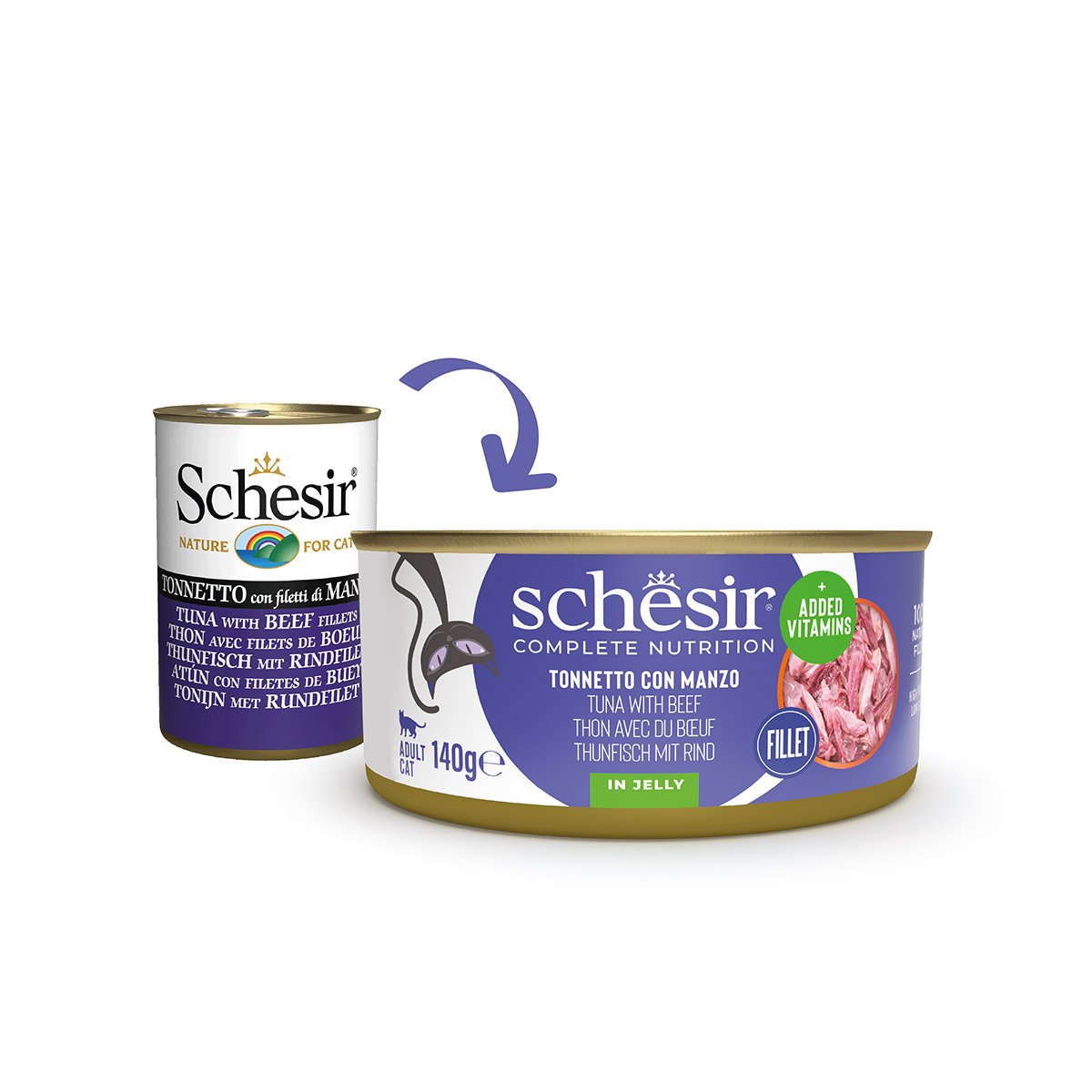 Schesir Cat Complete Thunfisch mit Rind in Jelly 8x140 g Schesir Cat Complete Thunfisch mit Rind in Jelly 8x140 g von Schesir