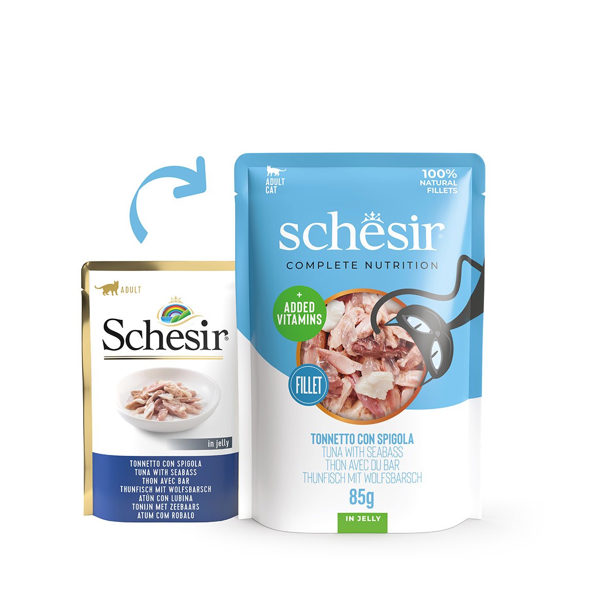 Schesir Cat Complete Thunfisch mit Wolfsbarsch in Jelly 12x85 g Schesir Cat Complete Thunfisch mit Wolfsbarsch in Jelly 12x85 g von Schesir