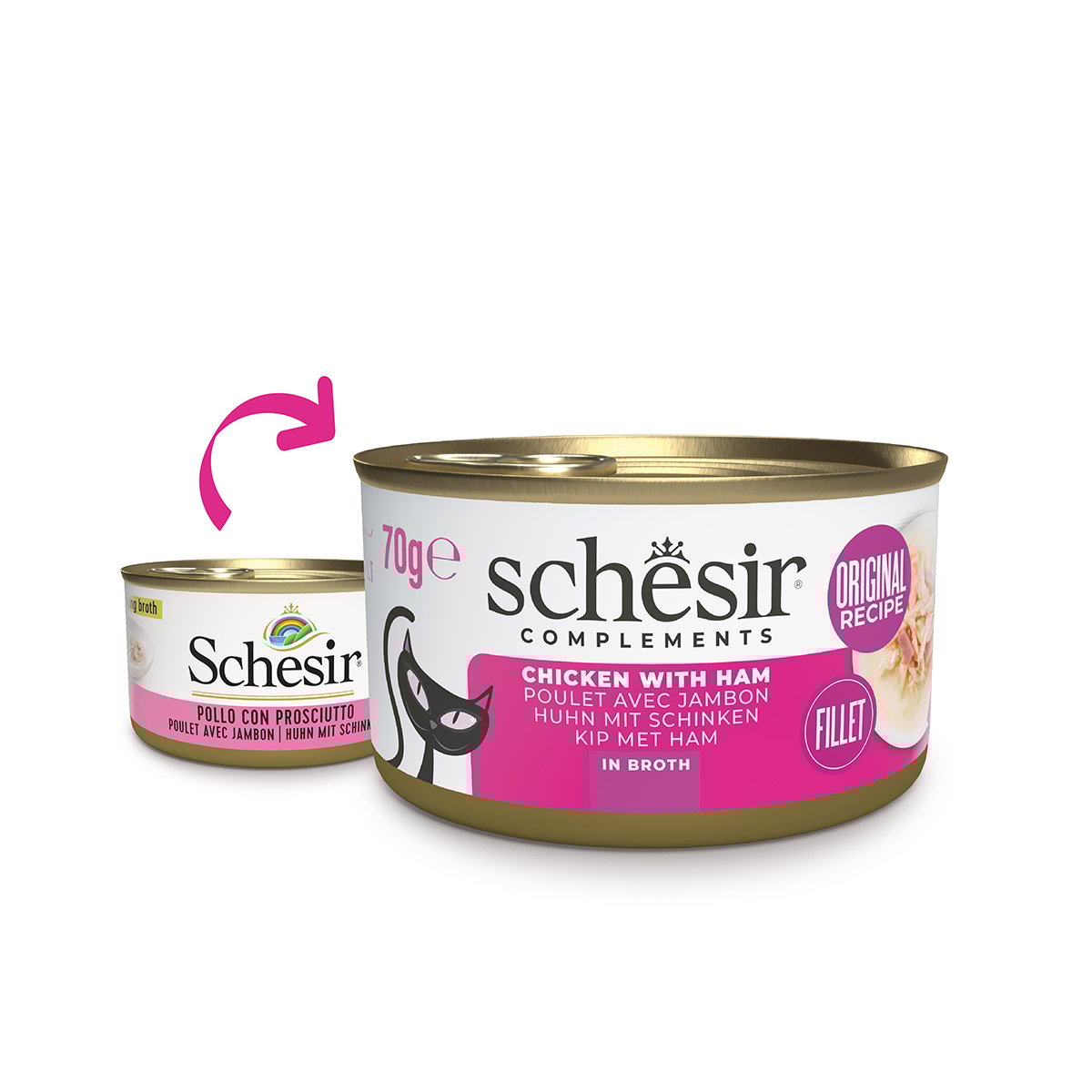 Schesir Cat Huhn mit Schinken in Brühe 12x70 g Schesir Cat Huhn mit Schinken in Brühe 12x70 g von Schesir