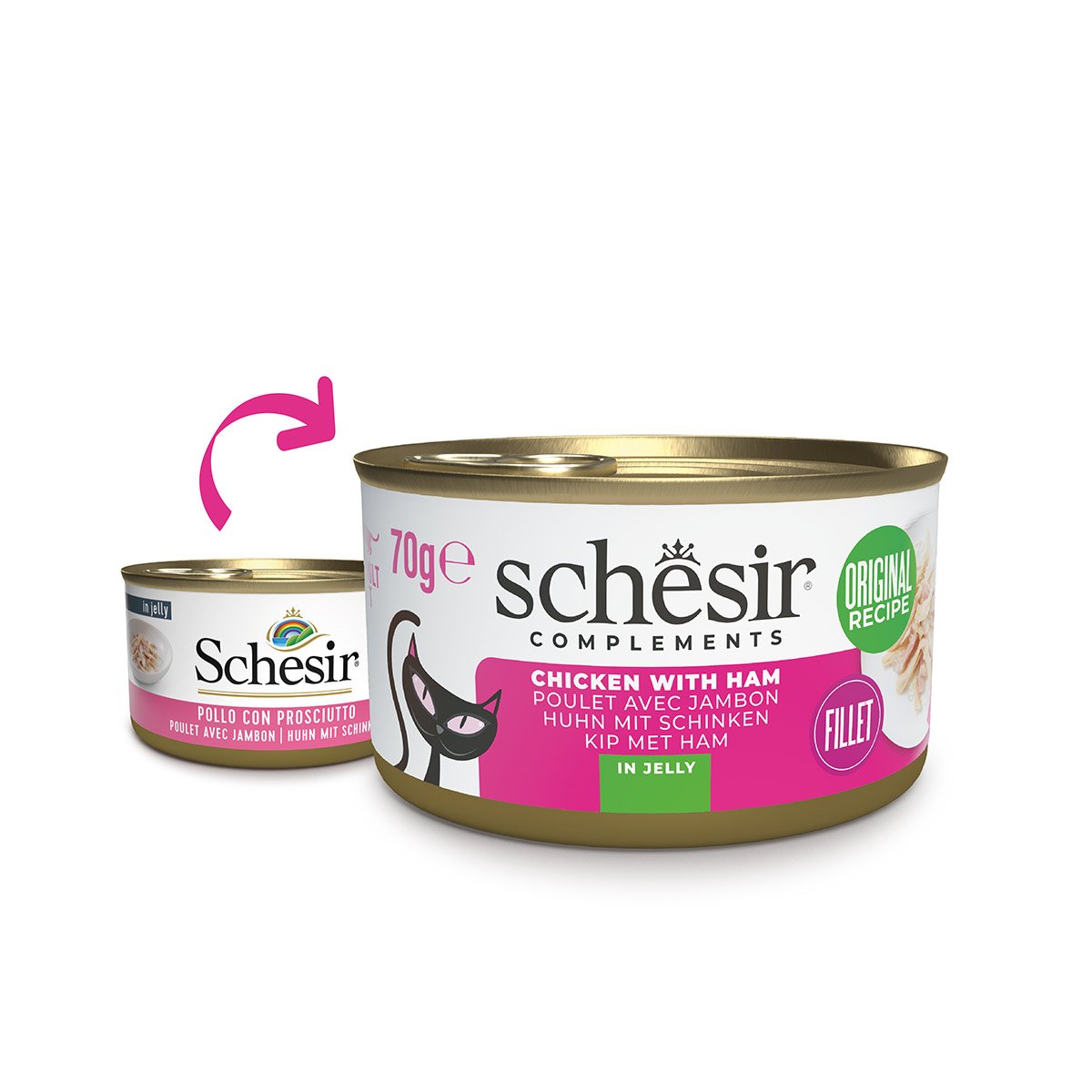 Schesir Cat Huhn mit Schinken in Jelly 12x70 g Schesir Cat Huhn mit Schinken in Jelly 12x70 g von Schesir