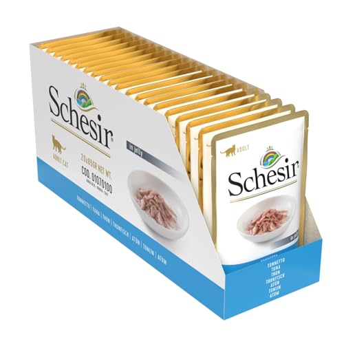 Schesir Cat Jelly Thunfisch, Katzenfutter nass in Gelee, 20 Beutel x 85 g von Schesir