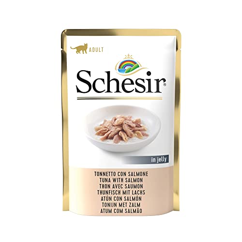 Schesir Cat Jelly Thunfisch mit Lachs, Katzenfutter nass, 20 Beutel x 85 g von Schesir