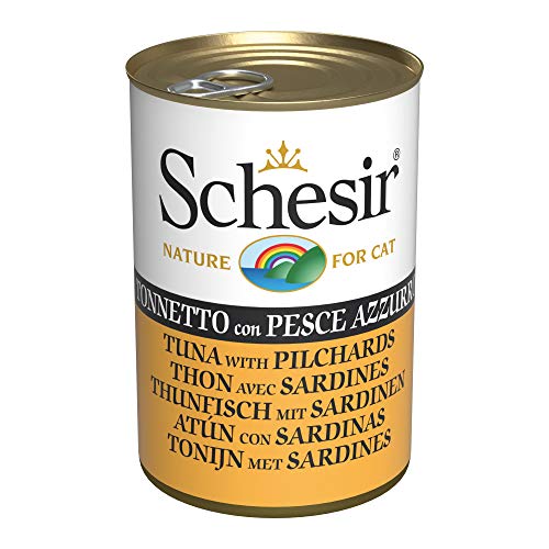 Schesir Cat Jelly Thunfisch mit Sardine, Katzenfutter nass, 24 Dosen x 140 g von Schesir
