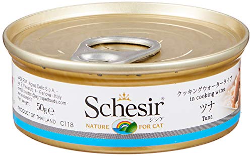 Schesir Cat Natural Thunfisch, Katzenfutter nass im eigenen Saft, 8 x 6 Dosen x 50 g von Schesir