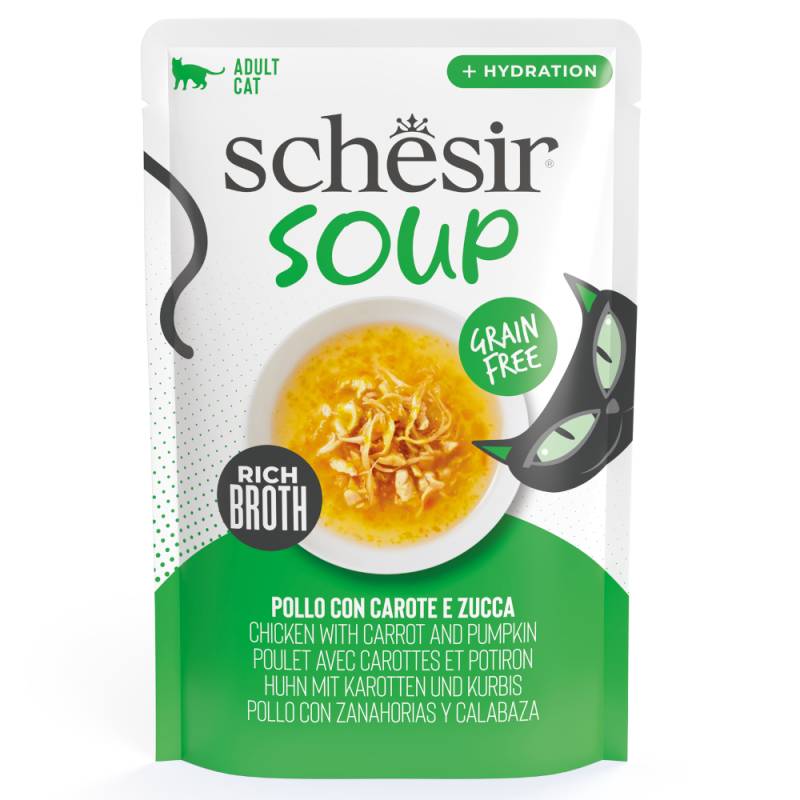 Schesir Cat Soup 12 x 40 g - Huhn mit Karotten und Kürbis von Schesir