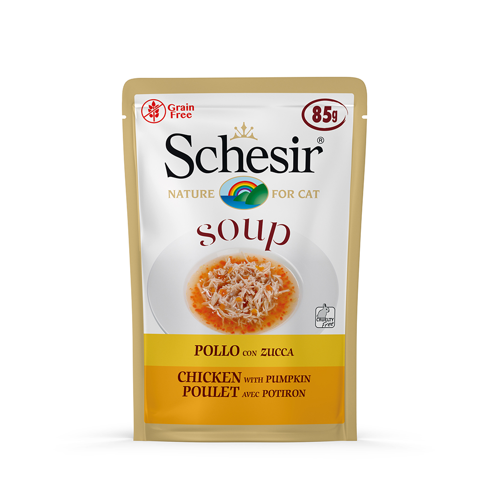 Schesir Cat Soup 6 x 85 g - Huhn mit Kürbis von Schesir