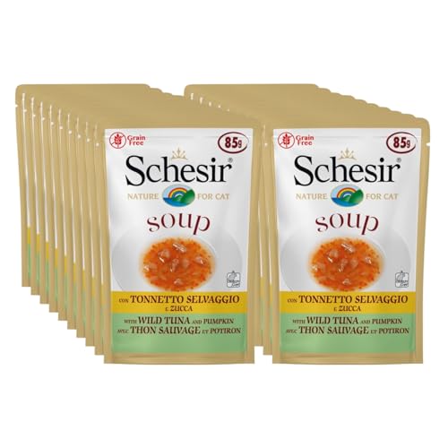 Schesir Cat Soup Thunfisch mit Kürbis, Katzenfutter Suppe, 20 Beutel x 85 g Schesir Cat Soup Thunfisch mit Kürbis, Katzenfutter Suppe, 20 Beutel x 85 g von Schesir