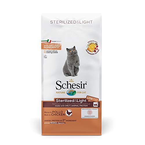 Schesir Cat Sterilized Huhn, Katzenfutter trocken für sterilisierte Katzen, Beutel, 10 kg von Schesir