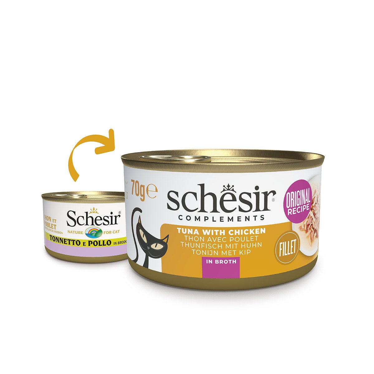Schesir Cat Thunfisch mit Huhn in Brühe 12x70 g Schesir Cat Thunfisch mit Huhn in Brühe 12x70 g von Schesir