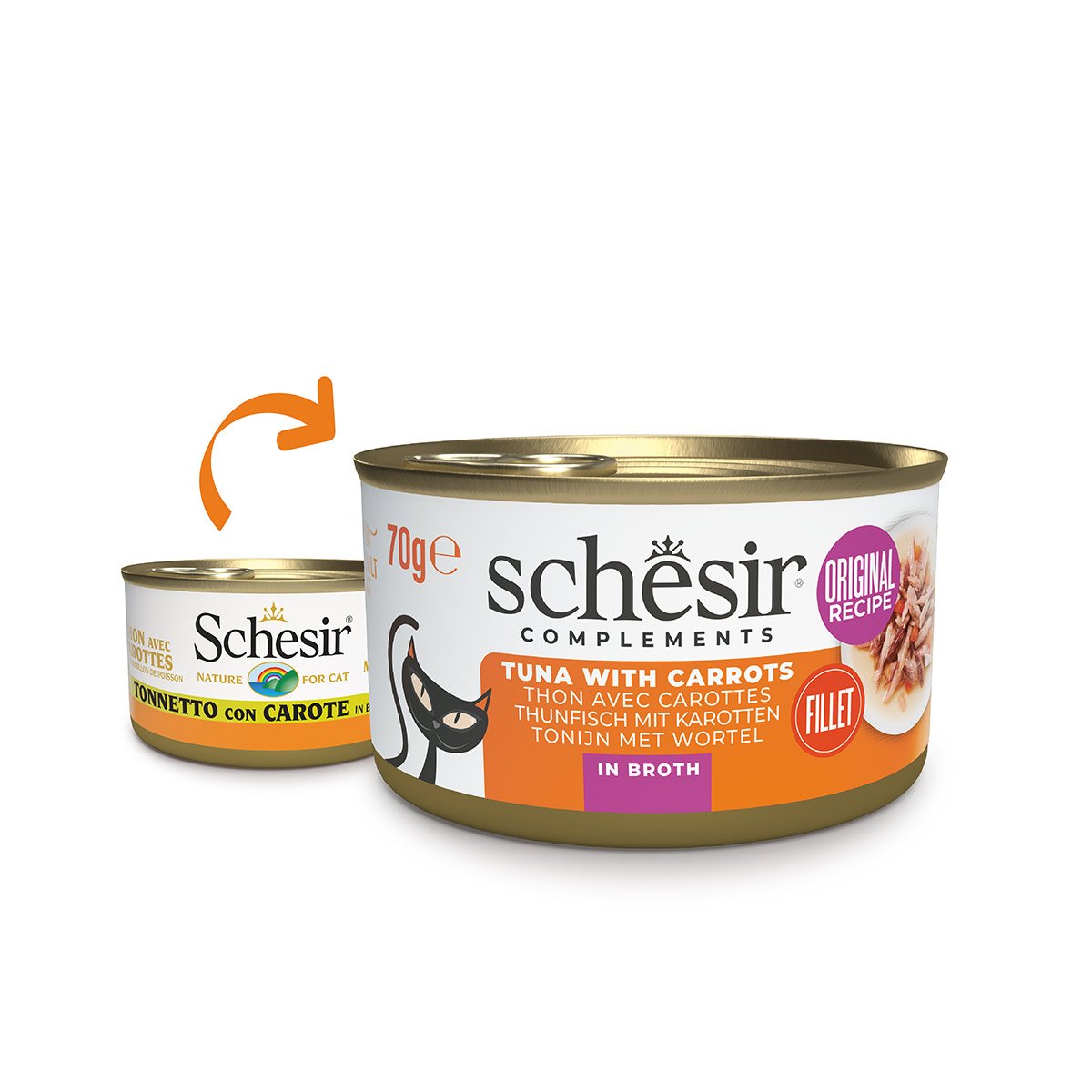 Schesir Cat Thunfisch mit Karotten in Brühe 12x70 g Schesir Cat Thunfisch mit Karotten in Brühe 12x70 g von Schesir